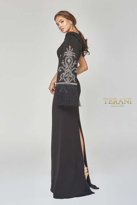 Terani Couture 1921E0169 Asymmetrical Off Shoulder Gown