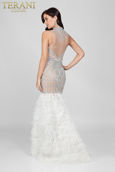 Terani Couture 1721GL4452 High Neck Sleeveless Long Dress