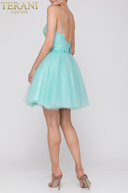 Terani Couture 2011P1024 Crystals Tulle Short Prom Dress