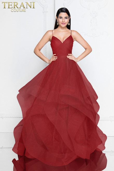 Terani Couture 1811P5849J Sleeveless Spaghetti Straps Dress