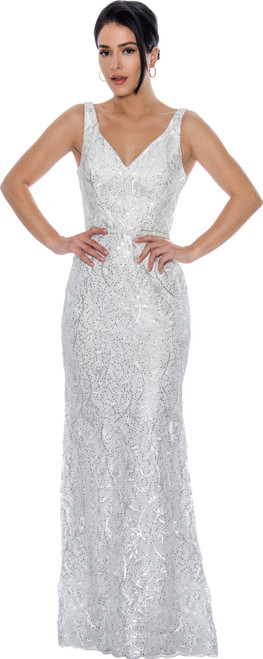 Annabelle 8815 Elaborate Lace Embroidered Sleeveless Gown