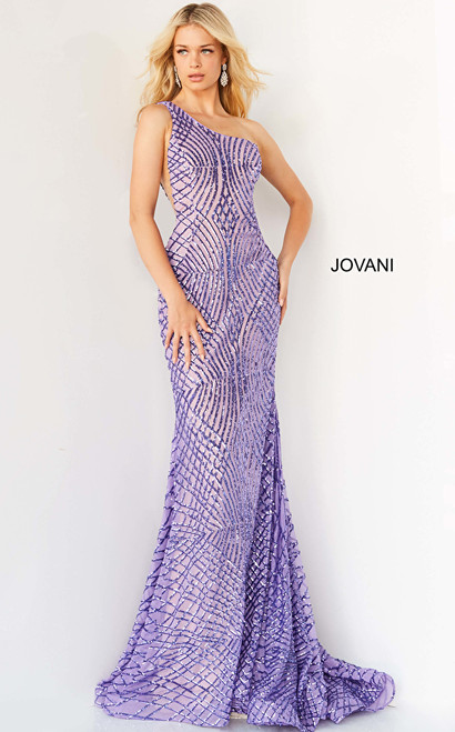 Jovani 06517 Sleeveless One Shoulder Embellished Prom Gown