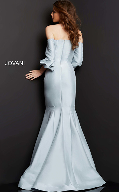Jovani 09420 Off Shoulder Puff Quarter Sleeves Evening Dress