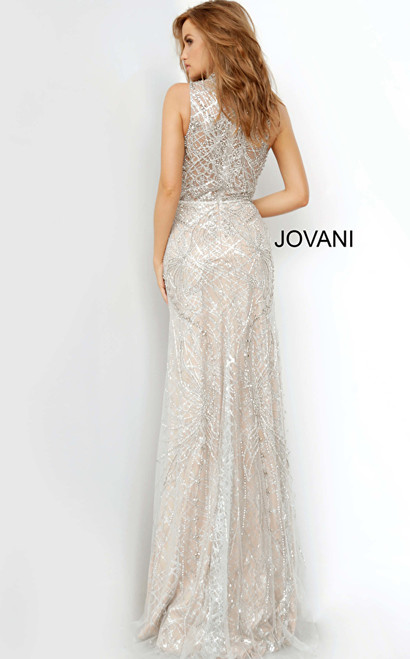 Jovani 2354 Sleeveless Beaded High Neck Corset Evening Dress