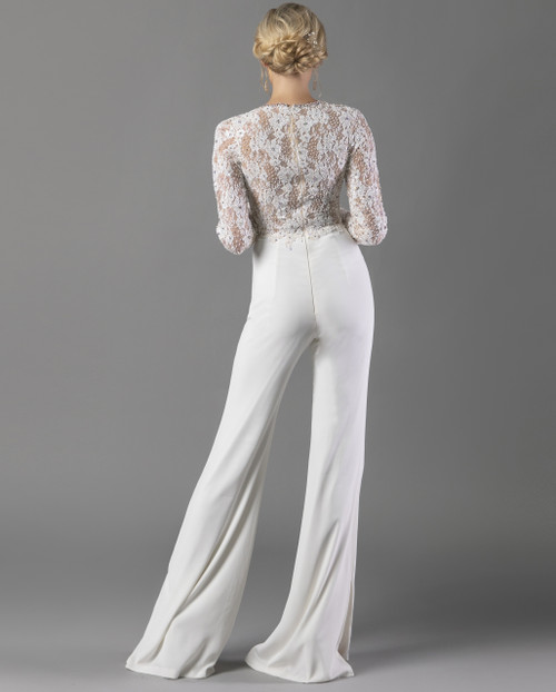 Alina Voce By Jovani AVS68277 Long Sleeve Bridal Jumpsuit