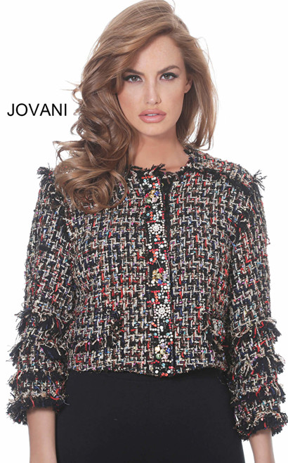 Jovani M61374 Three Quarter Sleeve Corset Casual Jacket