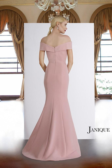 Janique 1936 Off Shoulder Ruffled Accent Mermaid Long Gown