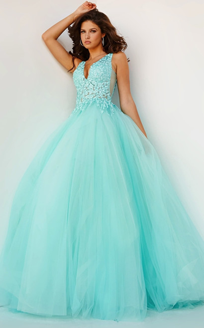 Jovani 08572 Embroidered Bodice Sleeveless Prom Ballgown