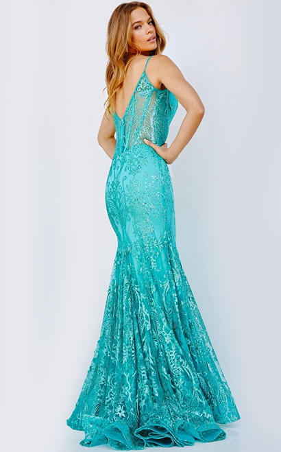 Jovani 22388 Sleeveless Embellished Plunging Neck Prom Dress