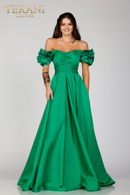 Terani Couture 231e0514 Off Shoulder Strapless Evening Dress