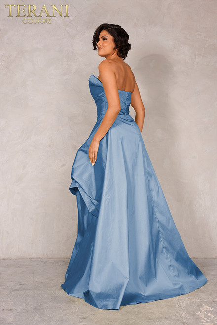 Terani Couture 2111P4272 Taffeta Strapless High Low Gown