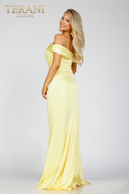 Terani Couture 231P0541 One Side Detachable Flare Long Dress