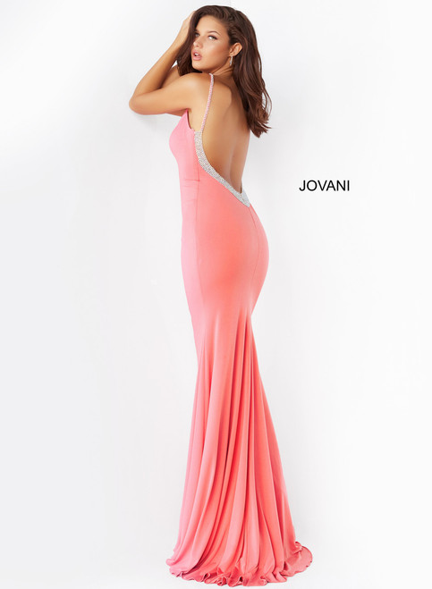 Jovani 07297 Sleeveless Embellished Plunging V Neck Dress