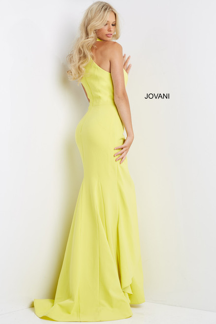 Jovani 07301 Sleeveless High Halter Neck Gown With Ruffle