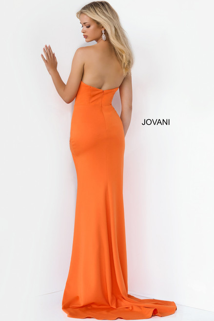 Jovani 07323 Strapless Plunging Neck Crystal Beaded Dress