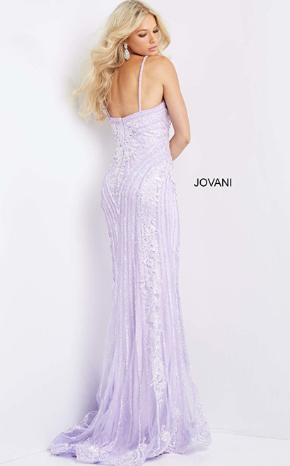 Jovani 05752 Spaghetti Strap V Neck Prom Dress
