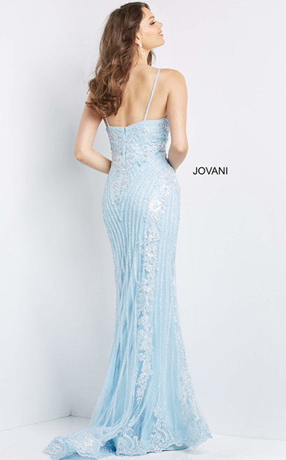 Jovani 05752 Spaghetti Strap V Neck Prom Dress