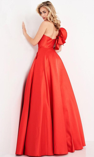 Jovani Prom JVN03143 Ruffle One Shoulder A-Line Gown