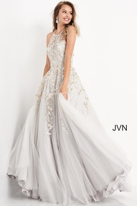 Jovani Prom JVN4274 Halter Neck Embroidered Dress