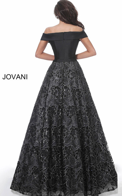 Jovani 03331 Off Shoulder Embroidered Skirt Evening Gown