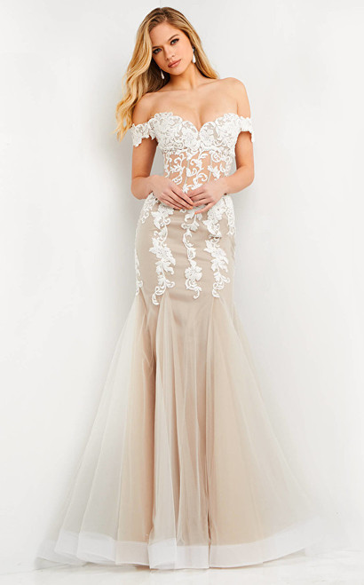 Jovani 02861 Sleeveless Off Shoulder Long Evening Dress