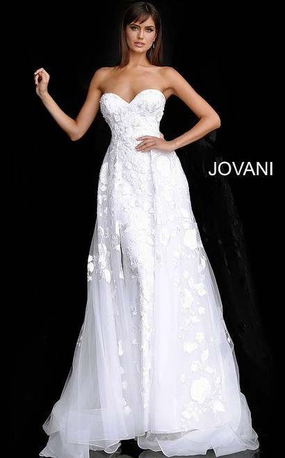 Jovani JB65935 Strapless Floral Embroidered Bridal Gown