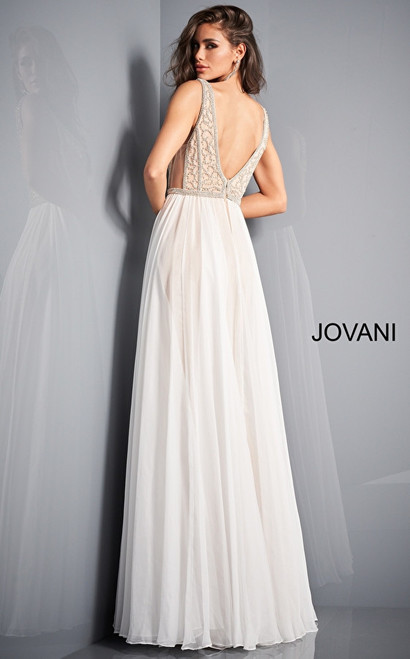 Jovani 03374 Sleeveless Chiffon Overskirt Long Evening Gown