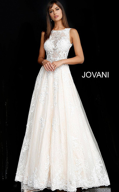Jovani 37504 Sleeveless Open Back Embellished Long Ballgown