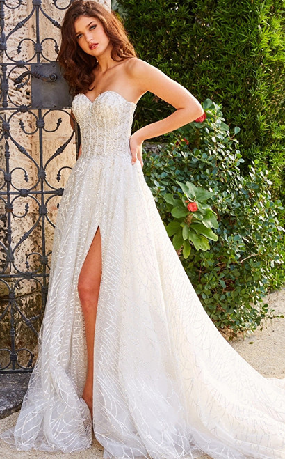 Jovani JB07578 Embellished Strapless Sweetheart Bridal Gown