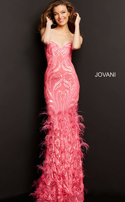 Jovani 05667 Embellished Sweetheart Strapless Sheath Dress