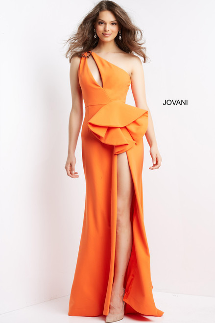Jovani 06756 Sleeveless Keyhole Front Bow Asymmetric Dress
