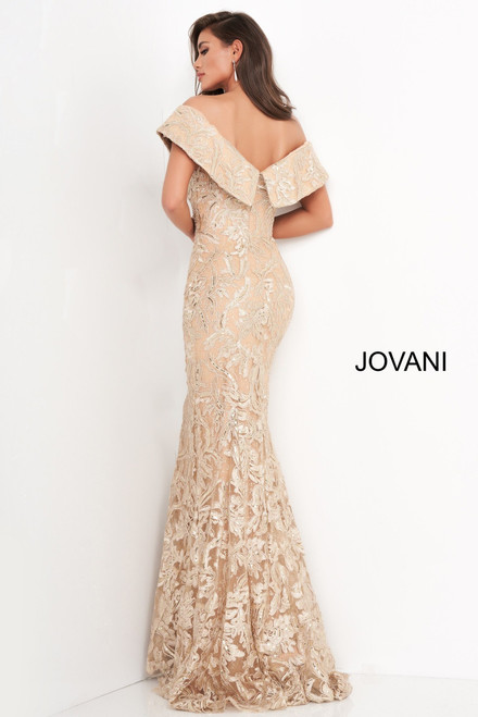 Jovani 02923 Lace V Neck Evening Gown