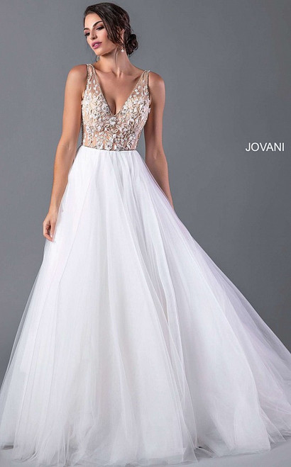 Alina Voce By Jovani AV05369 Sleeveless A-Line Wedding Dress