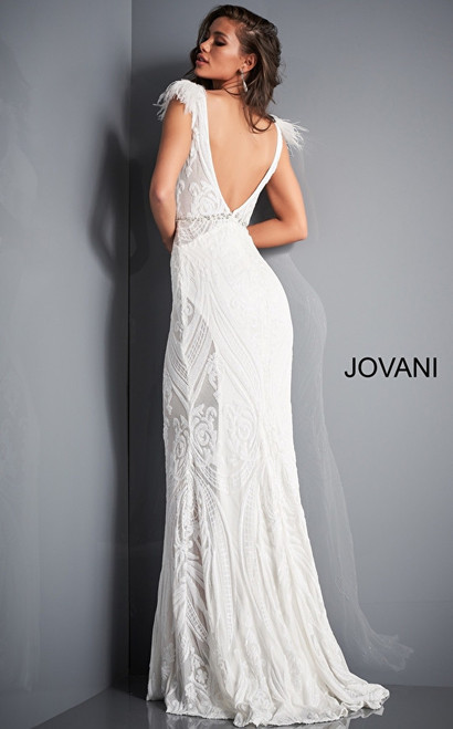 Jovani 3180 Plunging Neckline Sequin Prom Long Dress