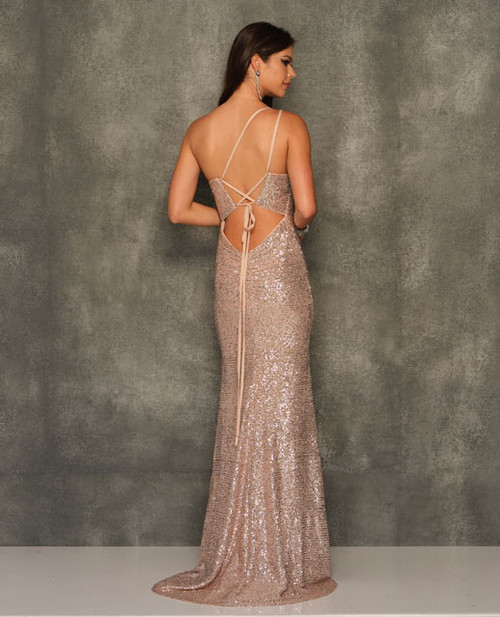 Dave and Johnny 10910 One Shoulder off Sequin Prom Dress