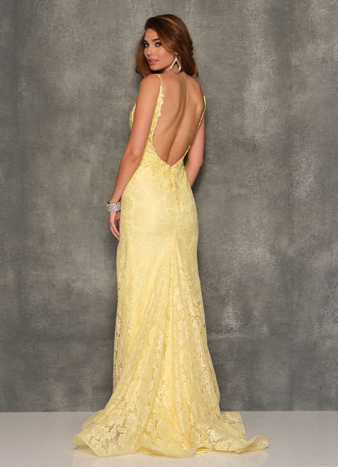 Dave and Johnny 10567 Yellow Prom Dress