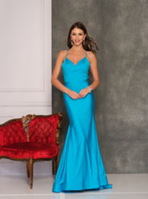 Dave and Johnny 10600 Turquoise Prom Dress