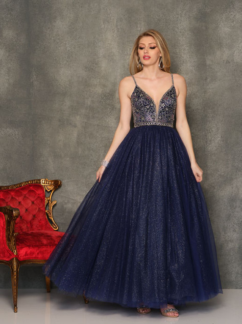 Dave and Johnny 10698 Navy Prom Dress