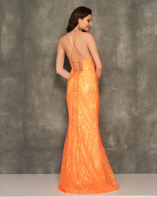 Dave and Johnny 10731 Tangerine Prom Dress