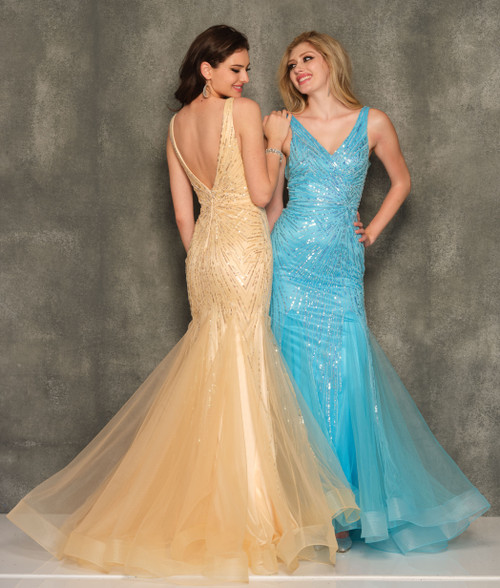 Dave and Johnny 10869 Ice Blue Prom Dress