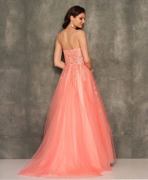 Dave and Johnny 10938 Coral Prom Dress