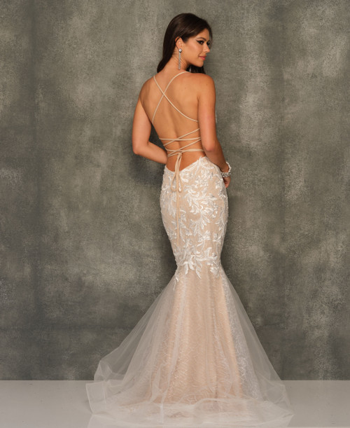 Dave and Johnny 10955 Ivory/Nude Prom Dress