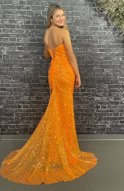 Dave and Johnny 11065 Tangerine Prom Dress