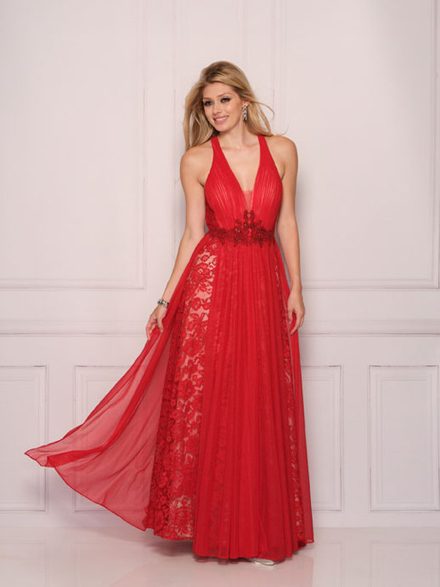 Dave and Johnny 11082 Red Prom Dress