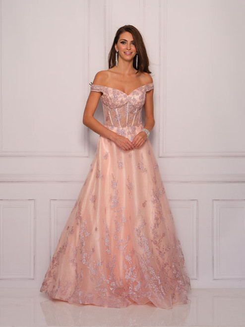 Dave and Johnny 11086 Blush Prom Dress