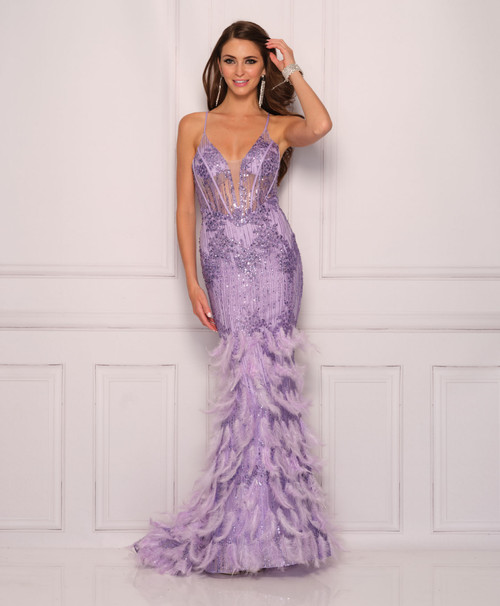 Dave and Johnny 11115 Lilac Prom Dress