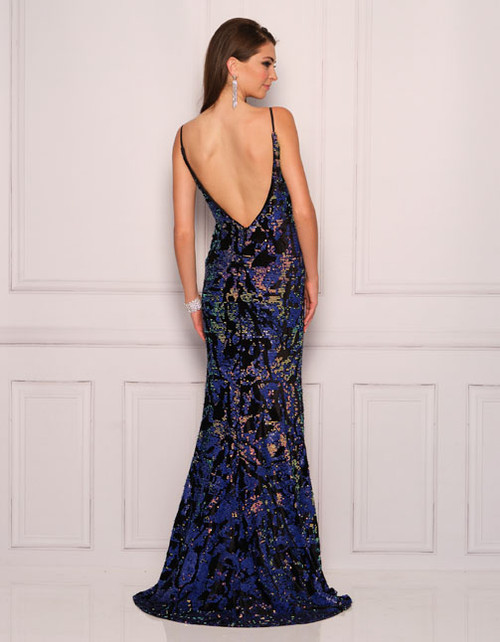 Dave and Johnny 11121 Navy/Black Prom Dress