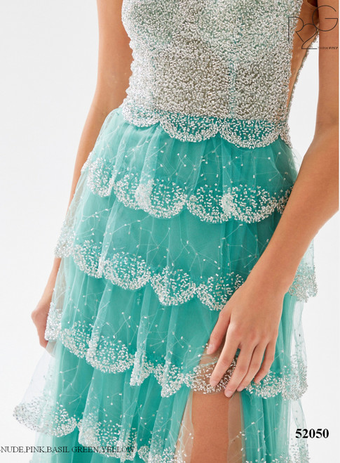 Tarik Ediz 52050 Embroidery Cloudy Prom Dress