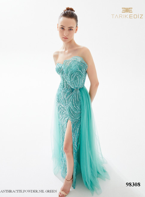 Tarik Ediz 98308 Embroidery Priyanka Prom Dress