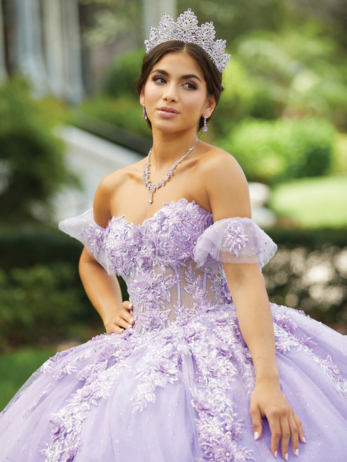 House of Wu 56465 Sweetheart Neck 3D Lace Fiesta Ballgown